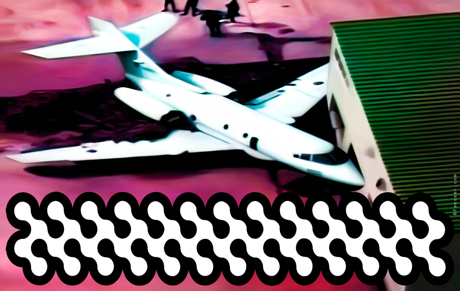 Airport picture after the big earthquake in Japan 2011; artist Roland Faesser, sculptor and painter 2014