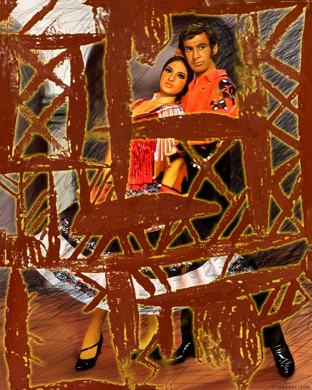 Double: Belmondos's stuntman as a Flamenco dancer; artist Roland Faesser, sculptor and painter 2017