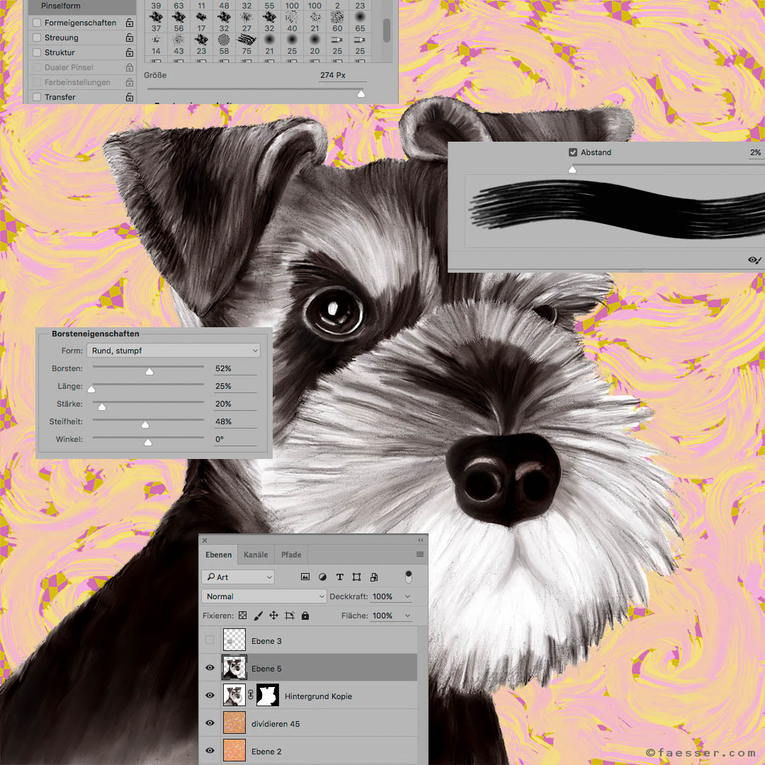 Photoshop retouching tools as the final option; artist Roland Faesser, sculptor and painter 2016