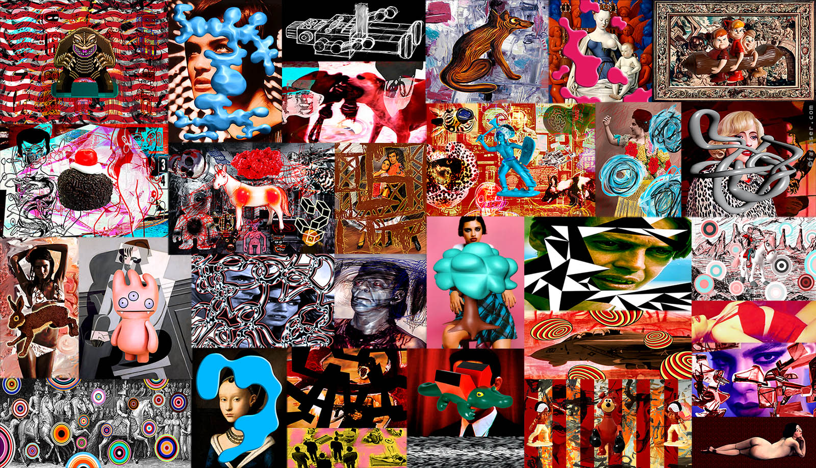 Several paintings as a survey of the following four genres; artist Roland Faesser, sculptor and painter 2022