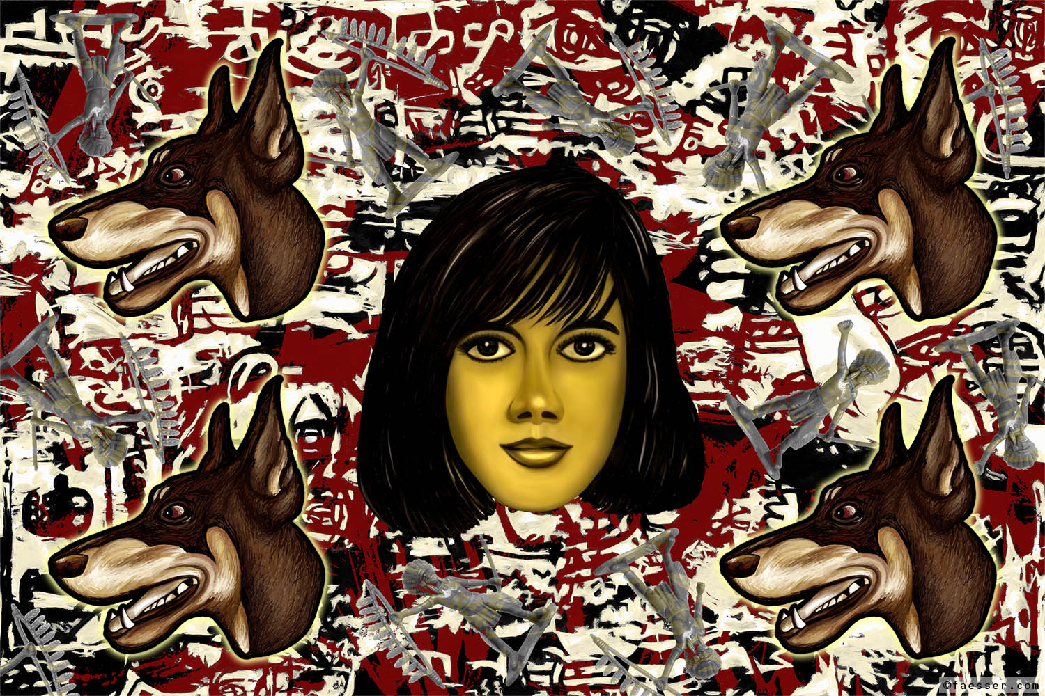 Suzi Quatro with her guards, sculptor and painter 2013