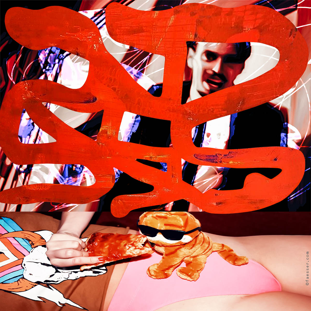 TWIN PEAKS, Steve Buscemi from Reservoir Dogs and a snapshot from Purienne; work of art as figurative painting; artist Roland Faesser, sculptor and painter 2020