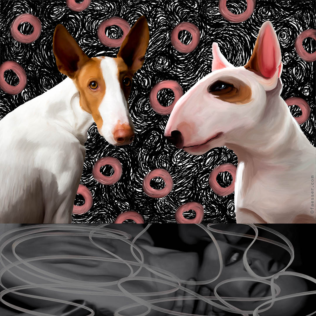 Gilbert and George as inspiration for this couple painting; work of art as figurative painting; artist Roland Faesser, sculptor and painter 2017