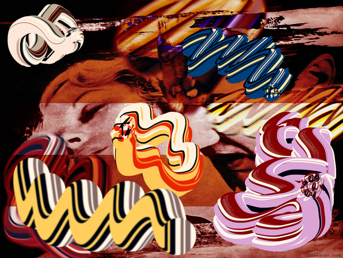 The famous Dracula bite scene from 1931 overpainted for an NFT animation; artist Roland Faesser, sculptor and painter 2021