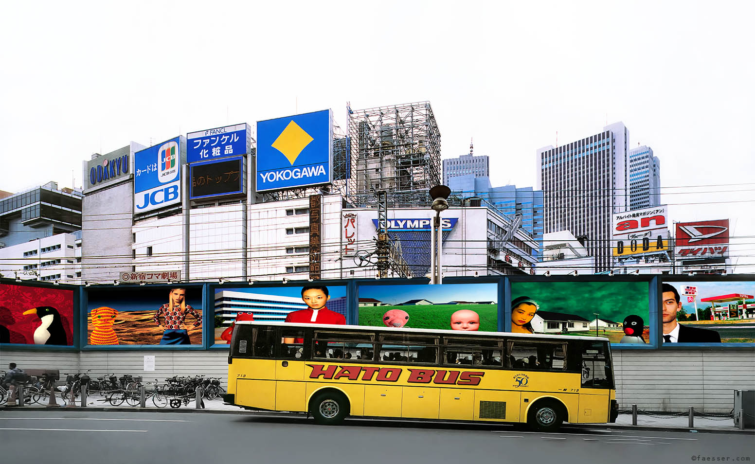 Man's Best Friend: Portrait billboard project for Tokyo as a 9 piece series; artist Roland Faesser, sculptor and painter 2004
