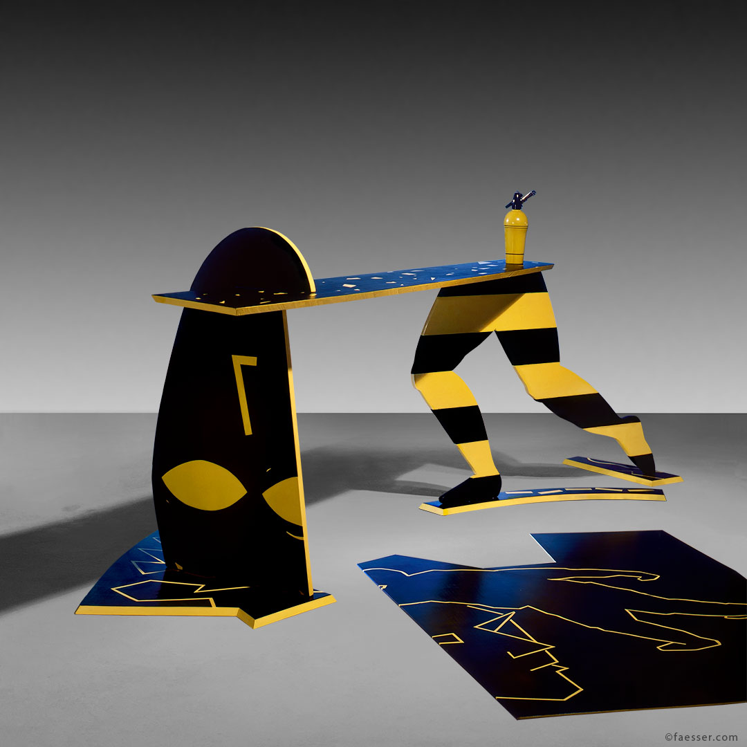 Cephalopods: stand-up bar as art furniture; work of art; artist Roland Faesser, sculptor and painter 1984