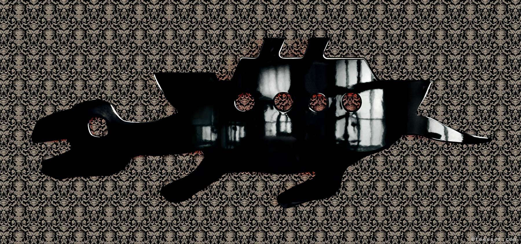 A transformation between an animal and a ship; work of art; artist Roland Faesser, sculptor and painter 2006