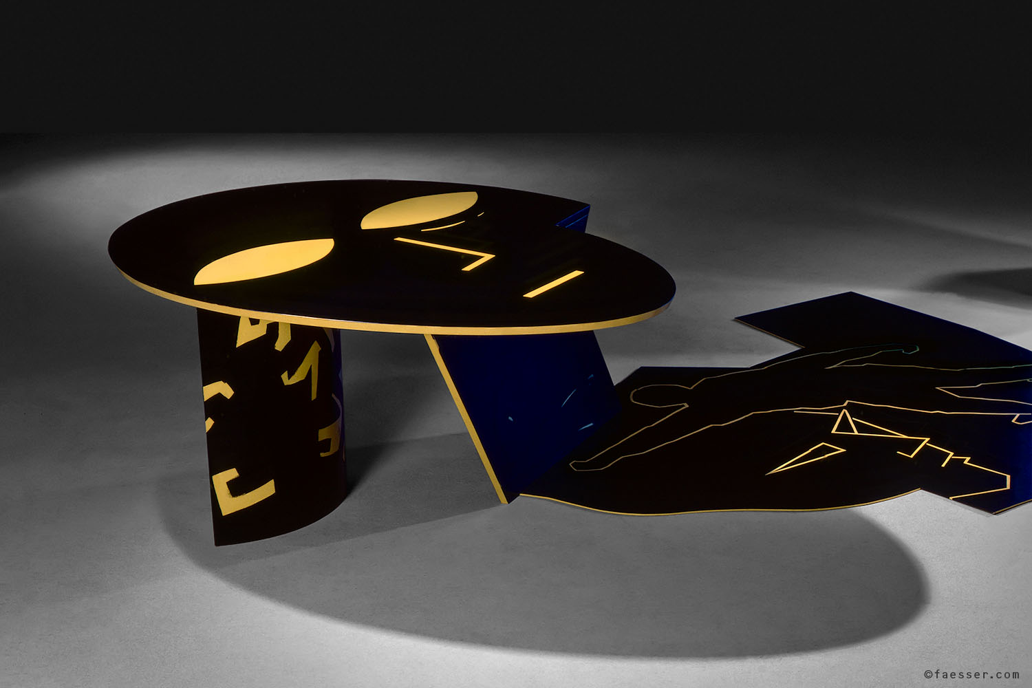 Cephalopods II: Table as art furniture; work of art; artist Roland Faesser, sculptor and painter 1984